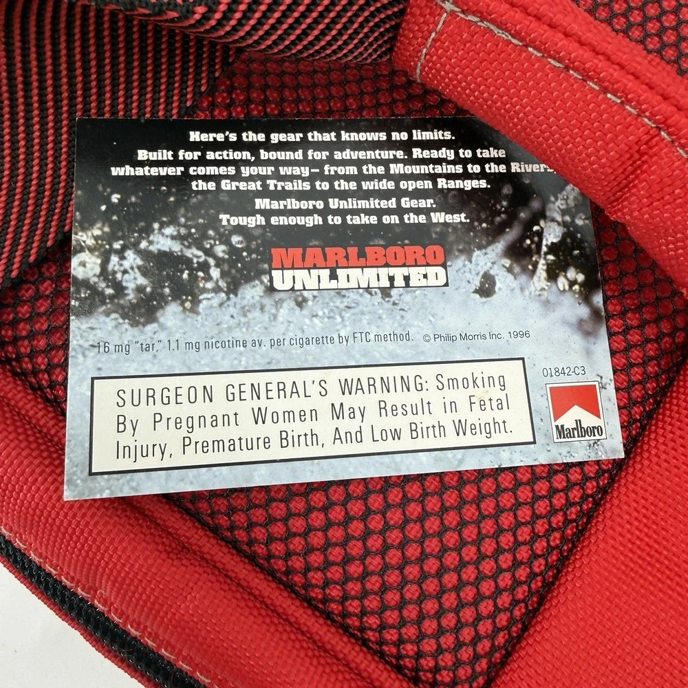 Vintage Marlboro Unlimited Cooler Bag Red‎ Black Insulated Soft Sided Cooler New